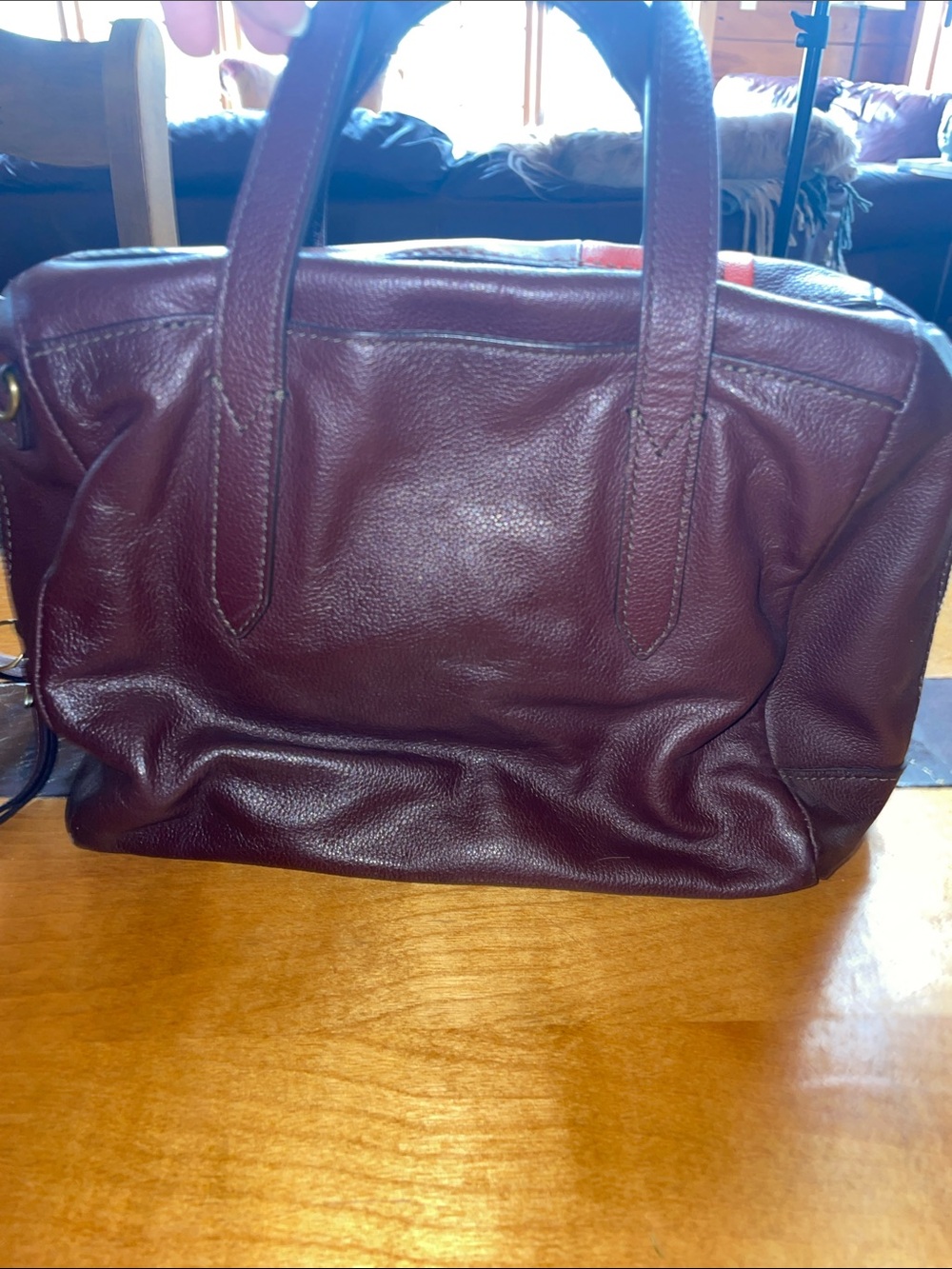 VINTAGE FOSSIL Multi-Color Leather Patchwork Tote Bag - Picture 4 of 7